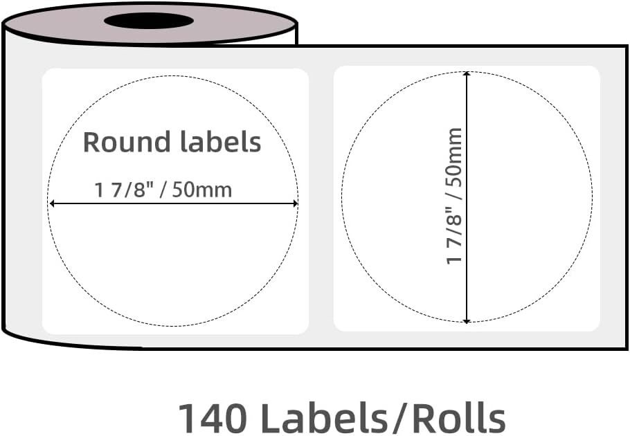 1Roll Round Thermal Label Paper 30/40/50mm for M110/M110S/M120/M200/M220 Printer