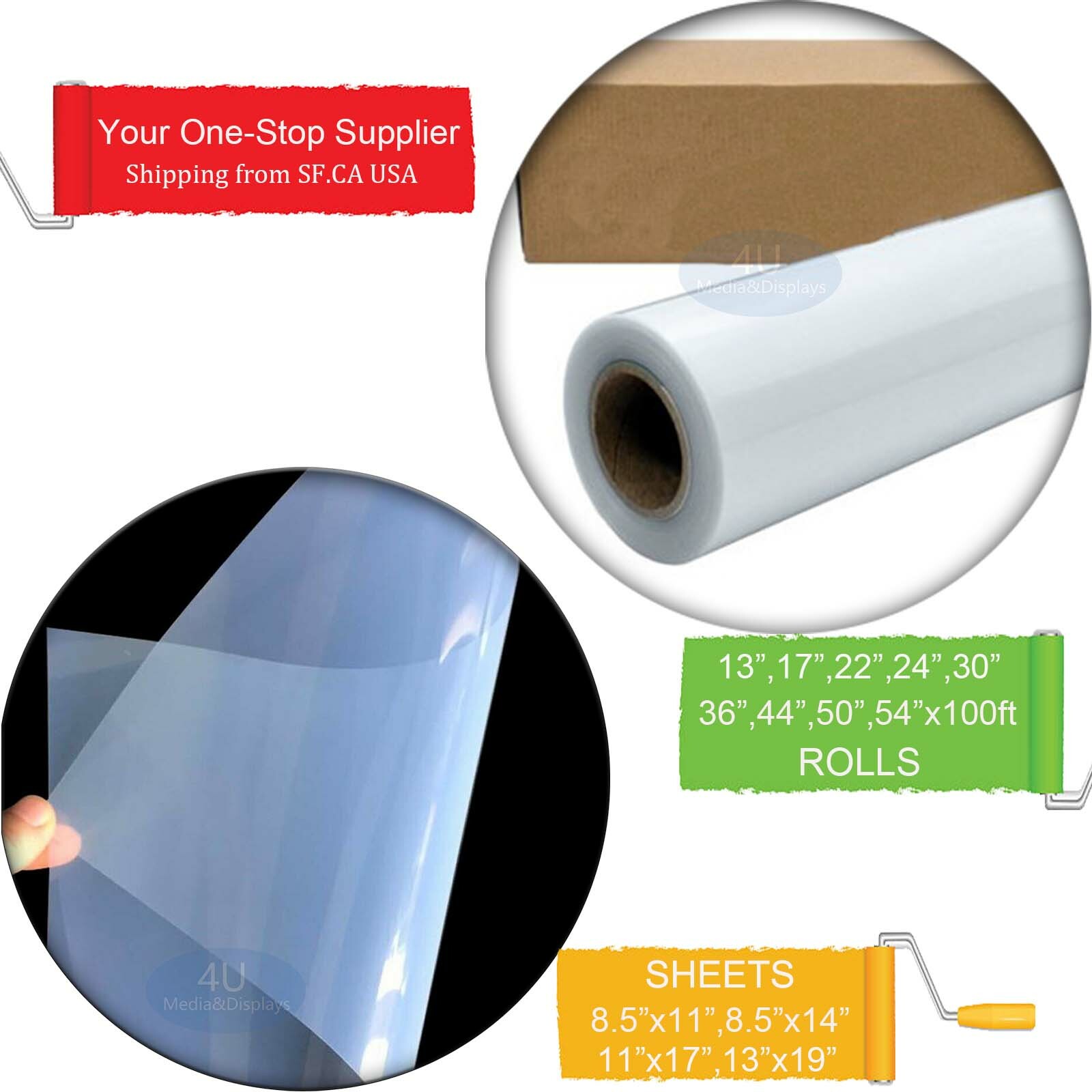 24″x100ft，Waterproof Inkjet Milky Transparency Screen Printing Film