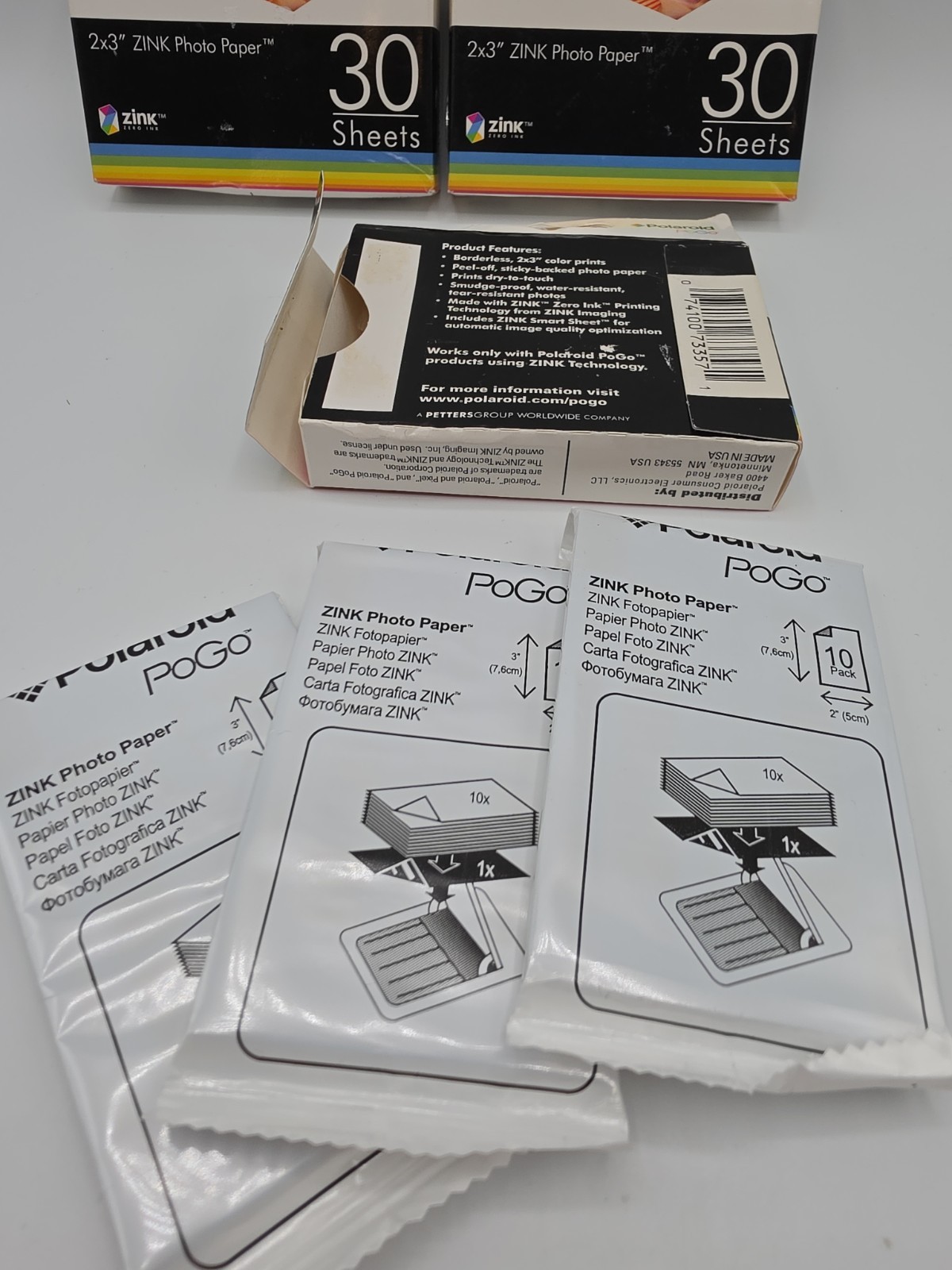 Polaroid PoGo 2×3″ Zink Photo Paper 3pks 90 Sheets New Past Best-By Date 10/09