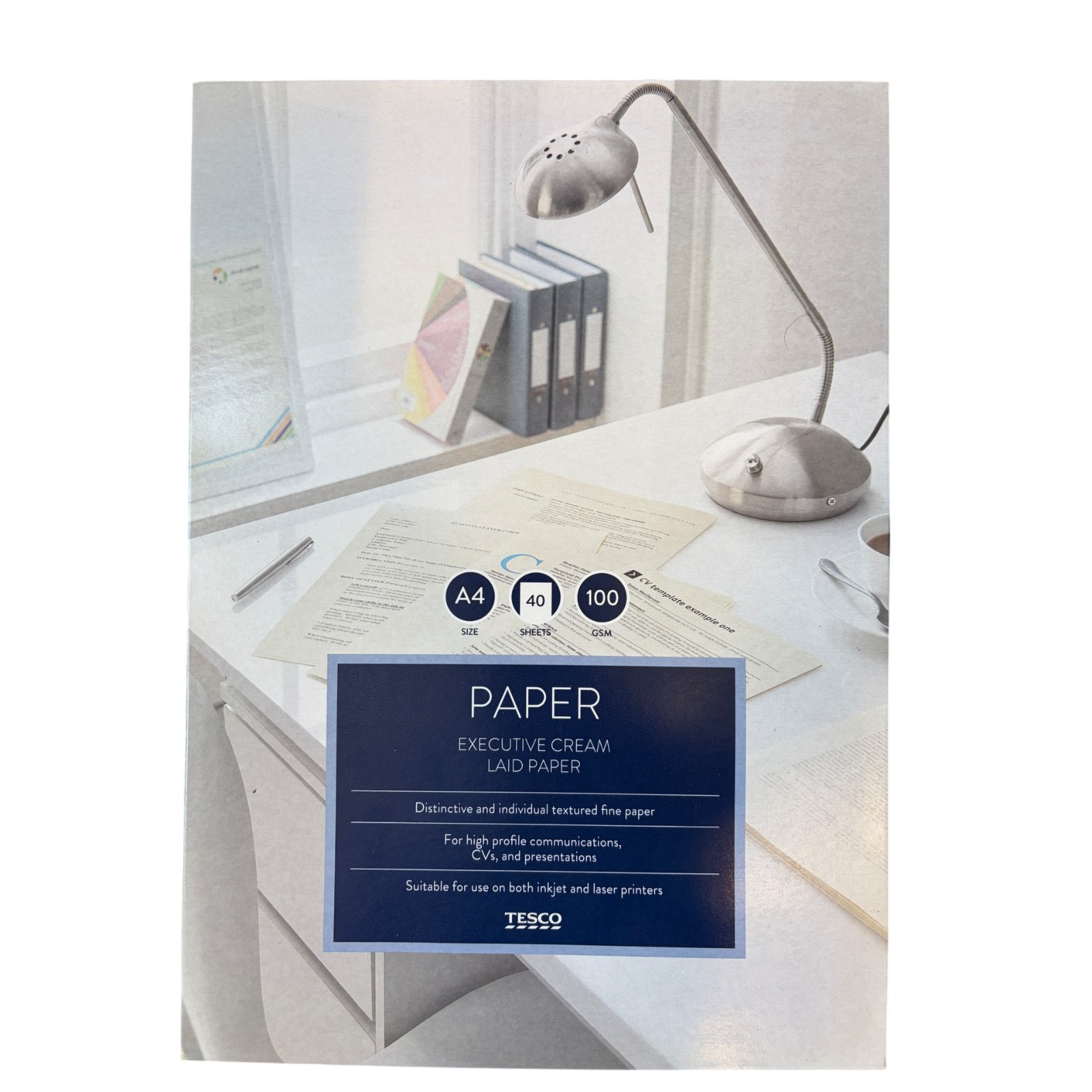 Tesco Executive Cream Laid Paper A4 x 40 Sheets – 100GSM