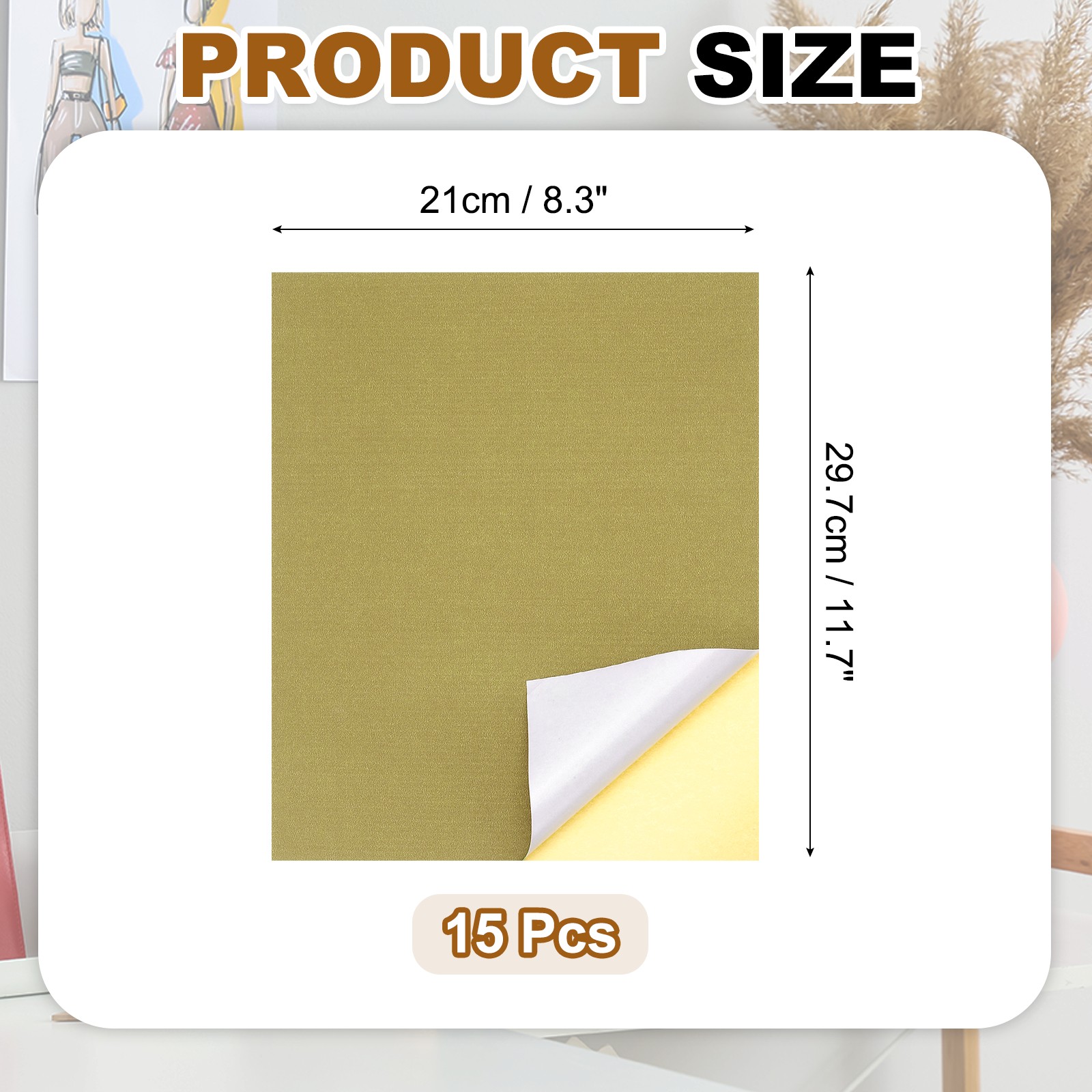 15 Sheets Printable Self Adhesive Sticker Paper for Inkjet Printer, Brown