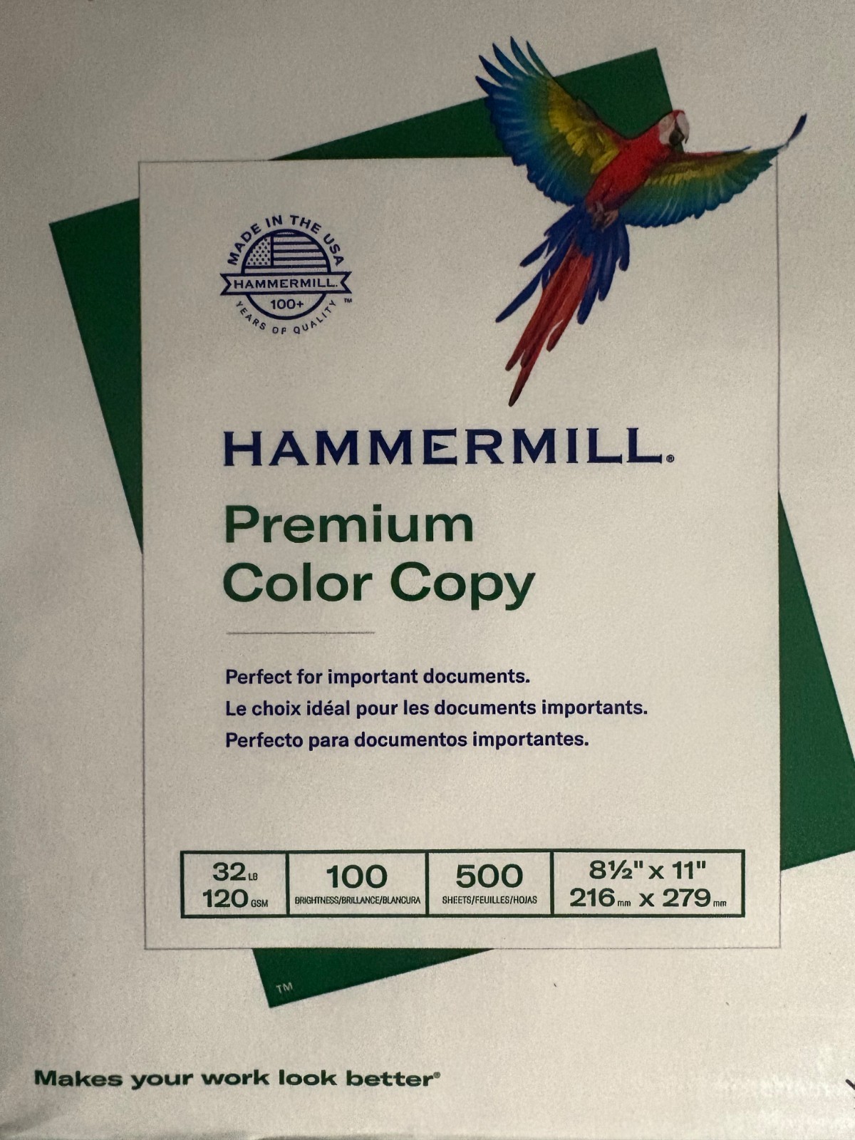 Hammermill Premium Color Copy Paper 32lb 500 Sheets Super Bright White