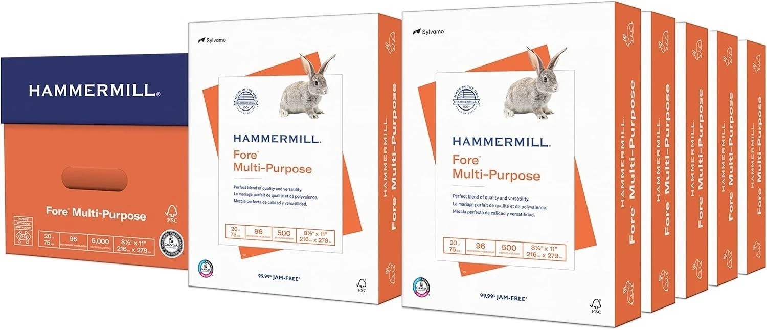 Sustainable 20 lb Copy Paper – 5000 Sheets, 96 Bright, Reliable for All Printers