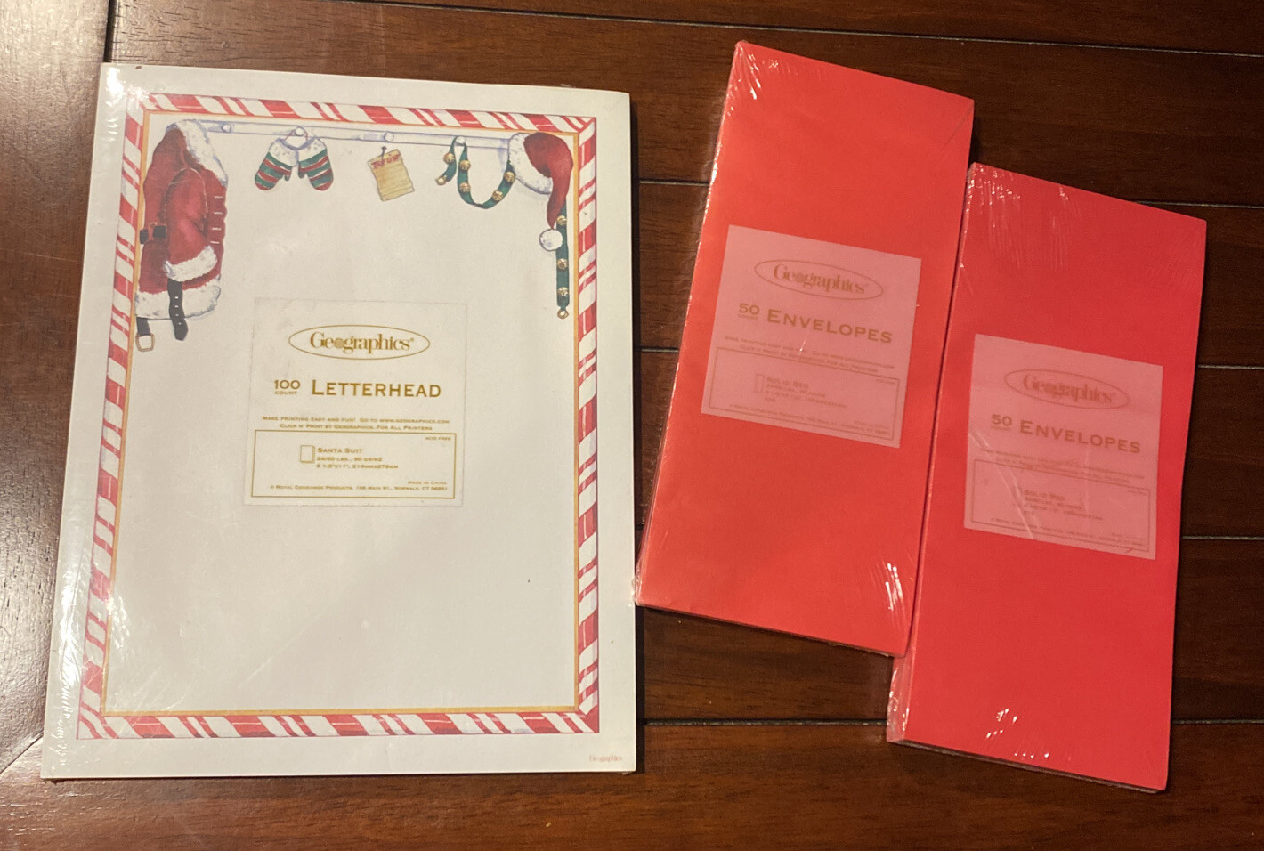 100 Christmas Stationery Computer Paper w/Env Santa Holiday NIP Factory Sealed