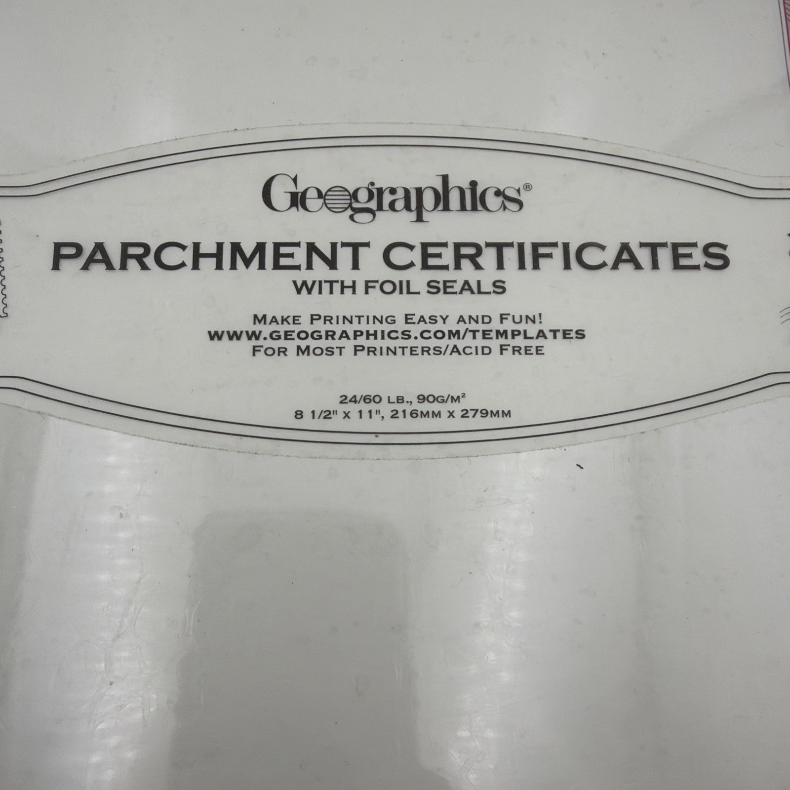 Geographics Parchment Certificates with Foil Seals 8-1/2″ x 11″ red border LOT 3