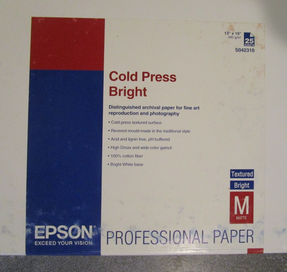 Epson Professional Inkjet Paper 13×19 (25) S042310 NEW 340gsm Cold Press Bright