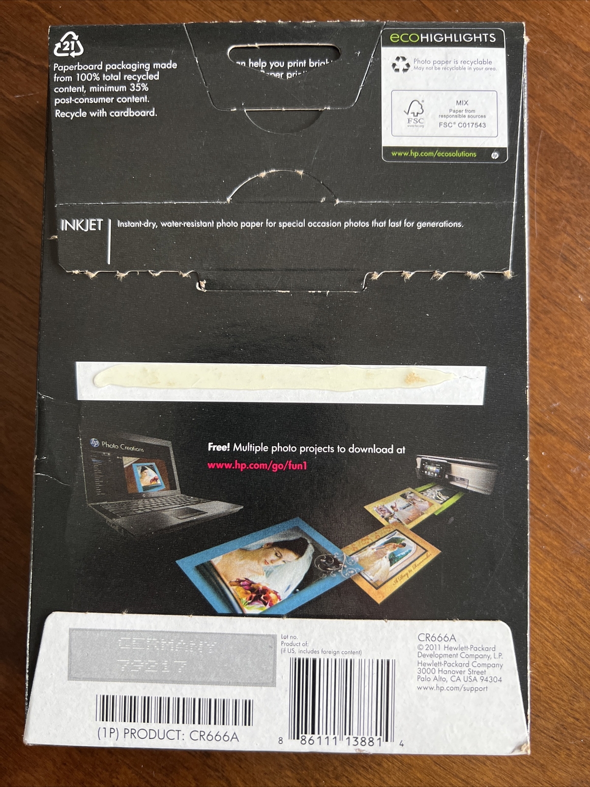 HP Premium Plus Photo Paper For Inkjet Print CR666A 4″ x 6″ 90 Sheets Open Box