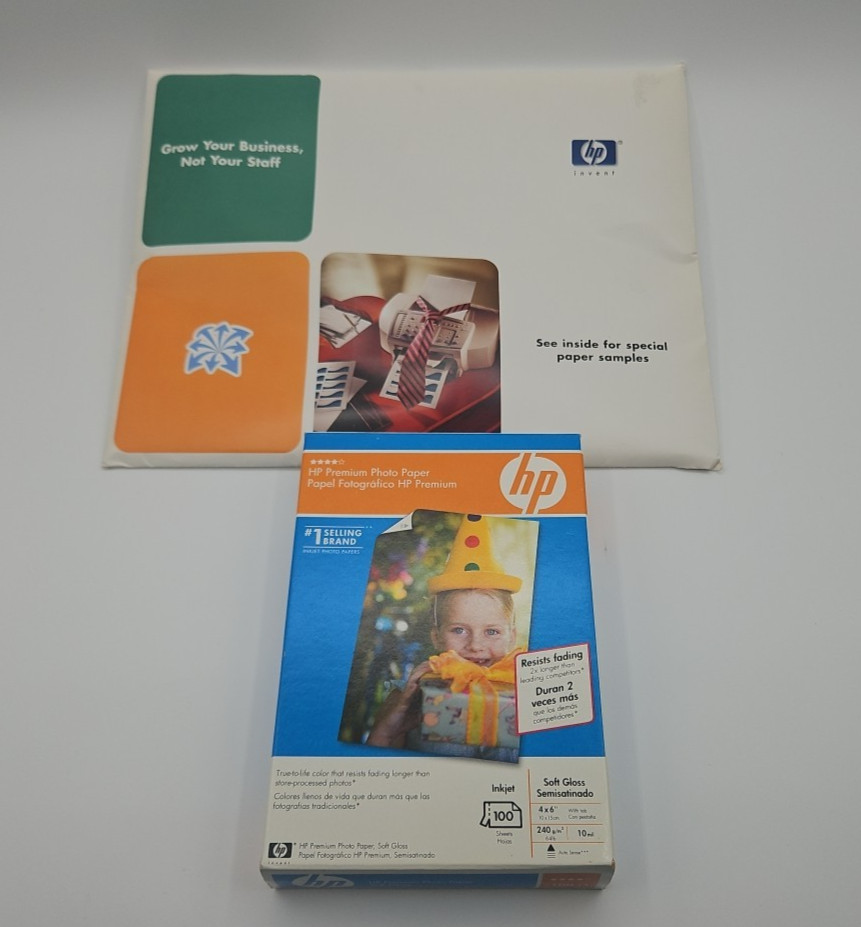 Hewlett Packard Premium Photo Paper Soft Gloss 4×6 100 Sheets InkJet New Sealed