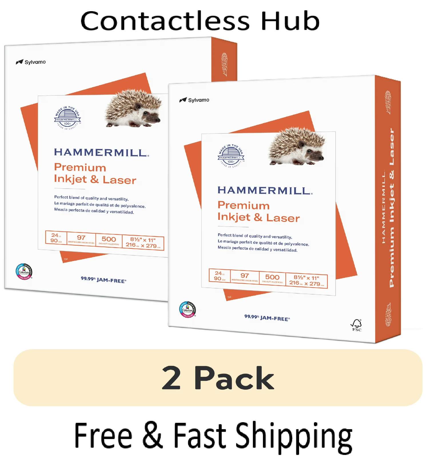 Hammermill Printer Paper, Premium Inkjet & Laser Paper 24 Lb, 8.5 x 11 – 2 Reams