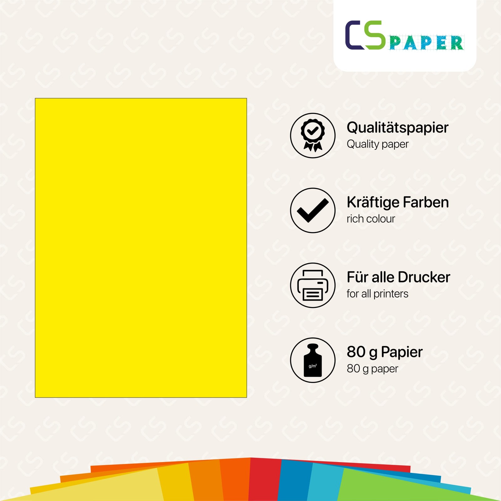MADE IN EU 50 Sheets Coloured Paper YELLOW A4 80gsm CS Paper Printer Paper, …