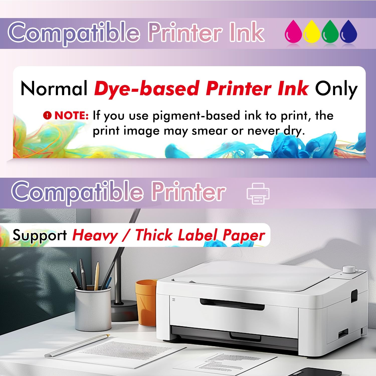 Koala Printable Vinyl Sticker Paper for Inkjet Printers – 100 Sheets Glossy W…