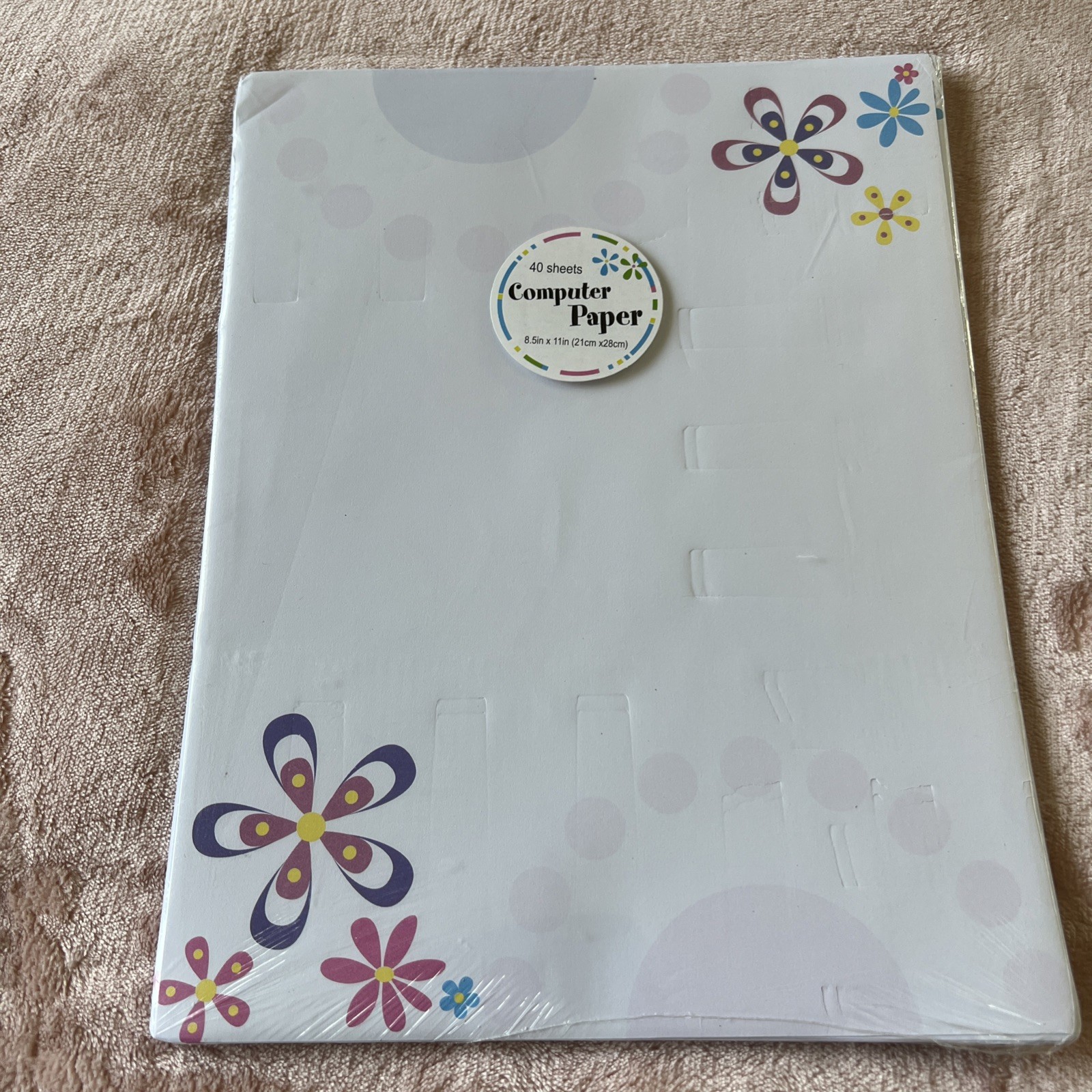 Computer Paper 40 Sheets 8.5″ by 11″ Flowers/ Two Pack 1 New Other Open Box