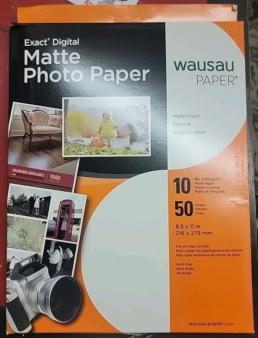 50 Sheets Wausau Exact Digital Matte Photo Paper 8.5×11 10 Mil Inkjet New Sealed