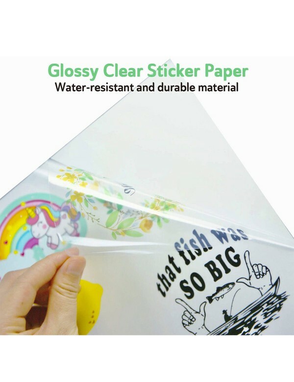 Koala Clear Sticker Paper for Inkjet Printer 30 Ct Waterproof Printable Vinyl