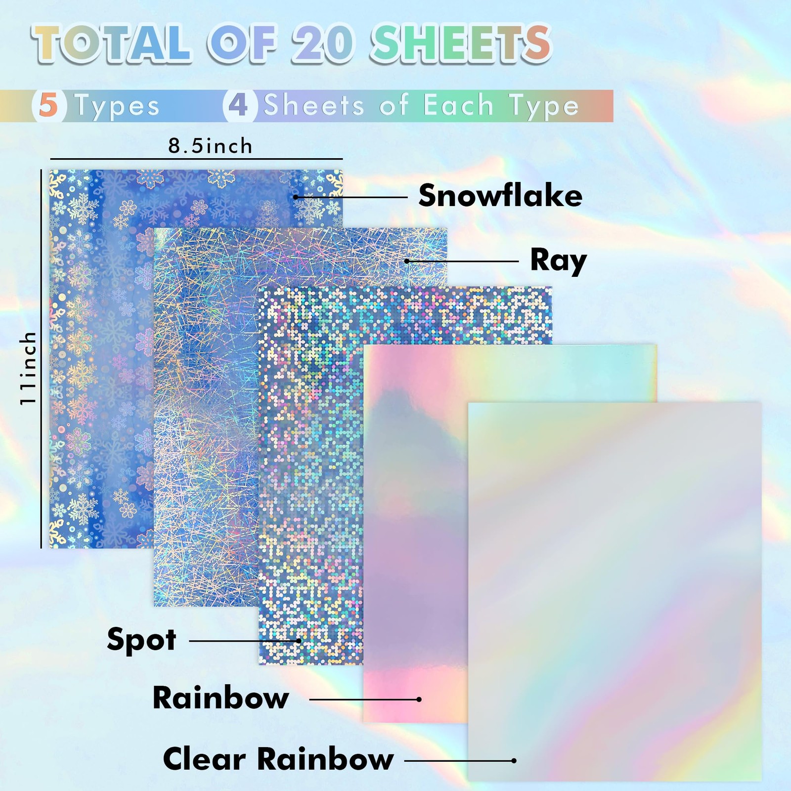 Koala Printable Holographic Vinyl Sticker Paper for Inkjet and Laser Printers…