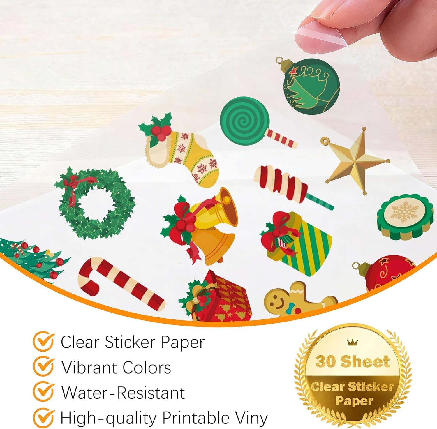 30 Sheets Printable Vinyl Sticker Paper Clear – 8.5×11″ for Inkjet Printers,…
