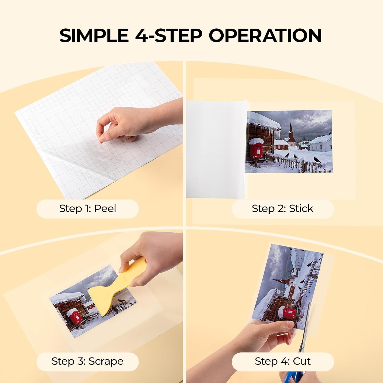 Self Adhesive Laminating Sheets – 50 Sheets, 4mil, 9 x 12 Inches Self Laminating