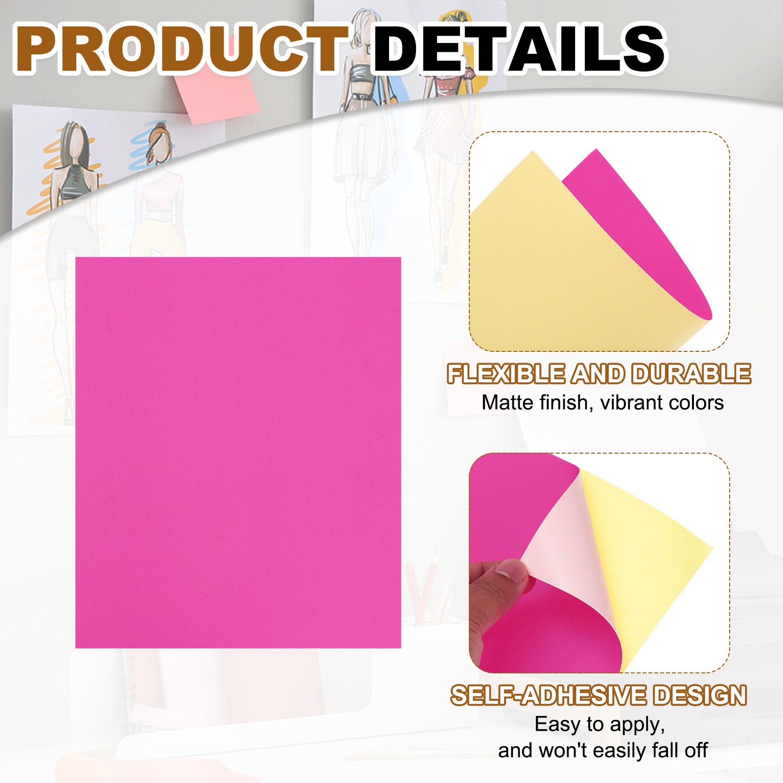 30 Sheets Printable Vinyl Sticker Paper for Inkjet Printer, Pink