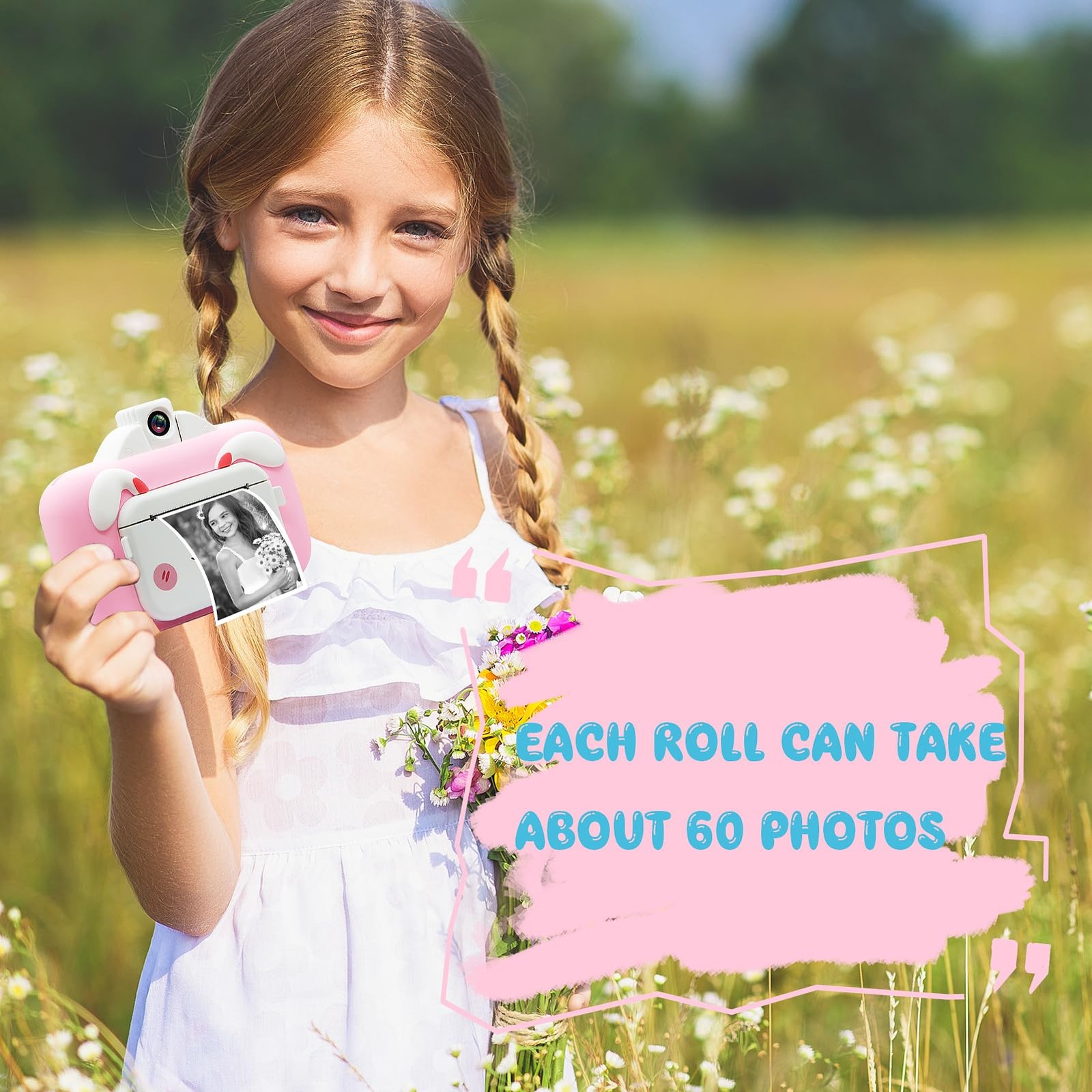 20 Rolls Print Paper for Children Instant Camera Refill Pape Kids White