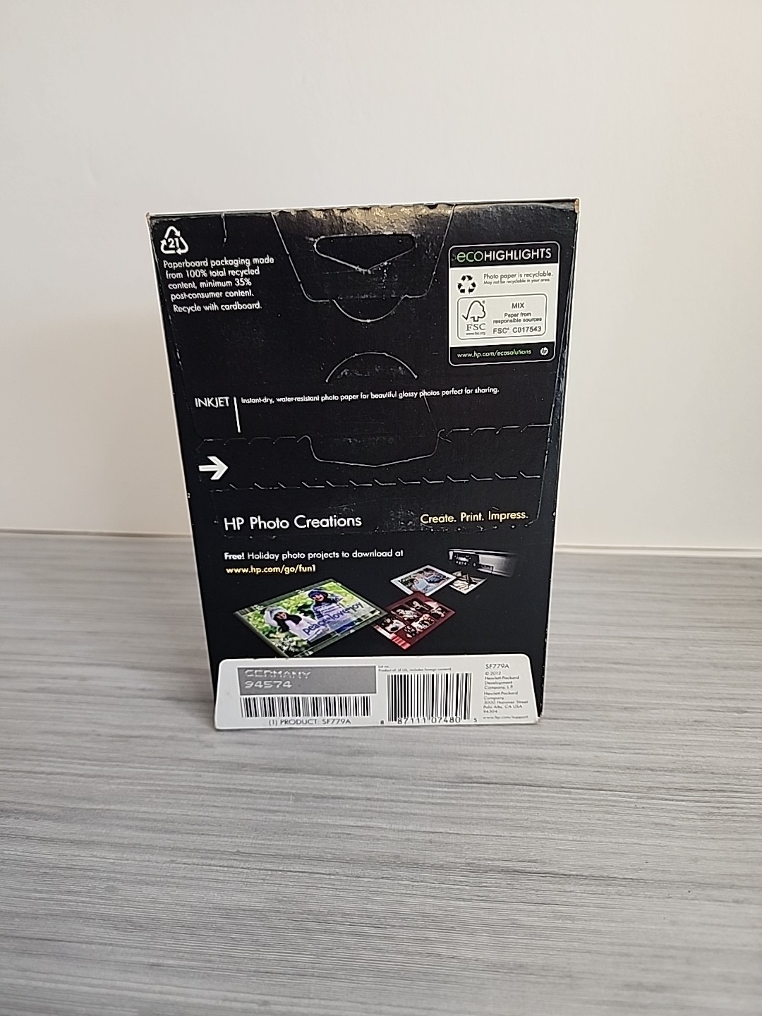 HP Advanced Photo Paper 4”x 6” Glossy 125 Sheets SF779A – New In Box, 2012