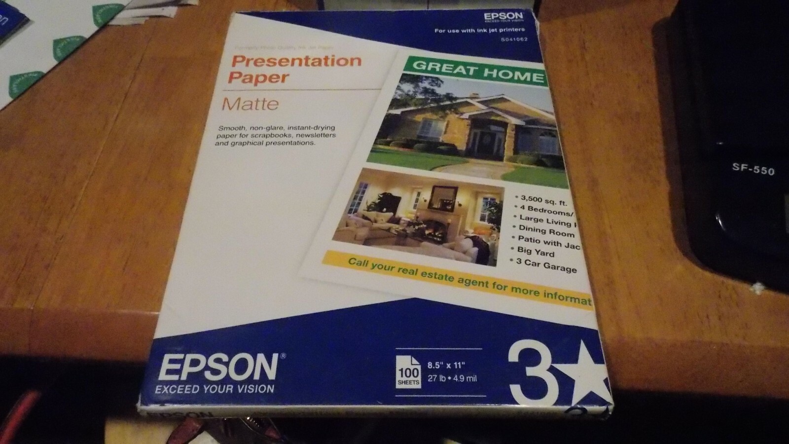 Matte Presentation Paper, 4.9 Mil, 8.5 X 11, Matte Bright White, 100/Pack