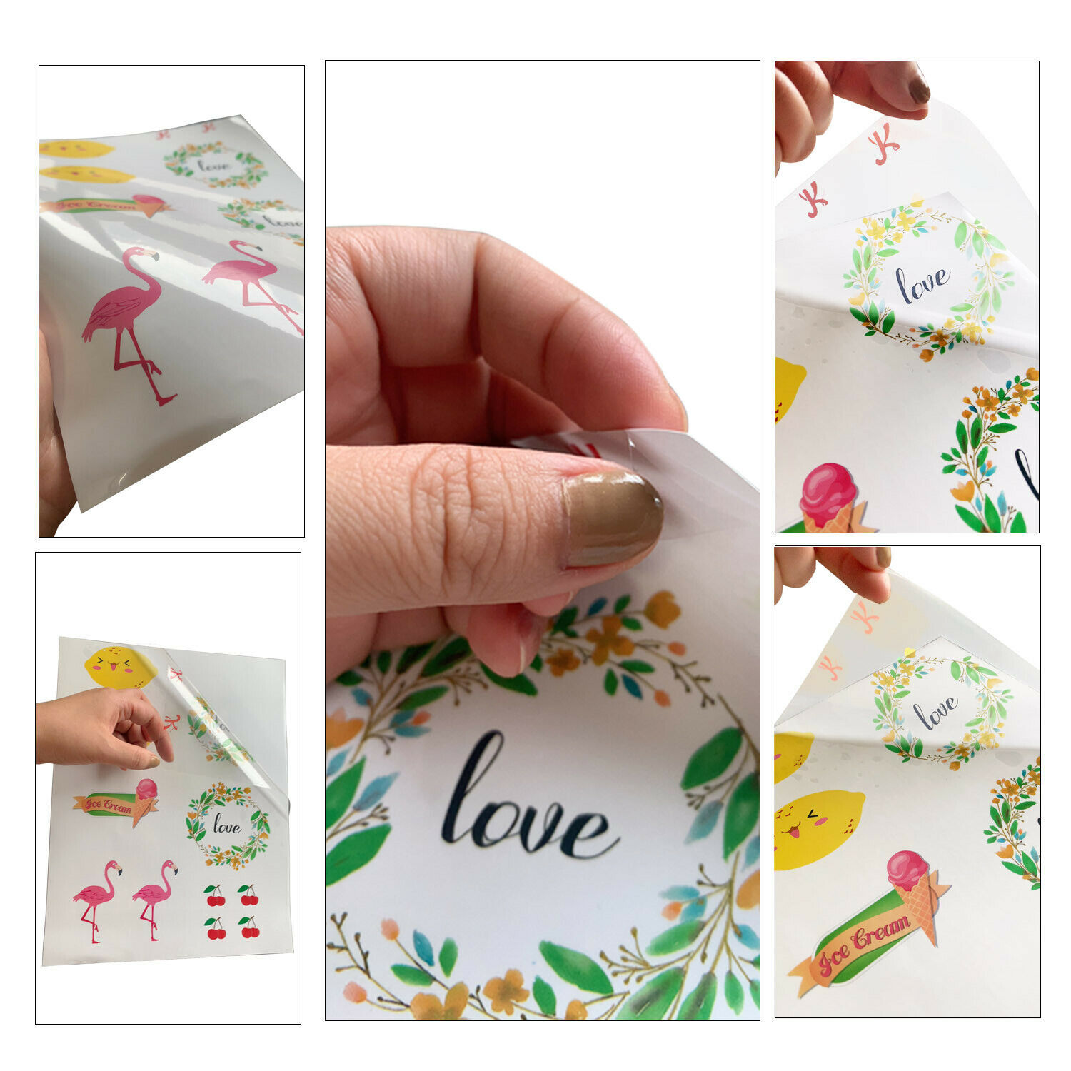 8.5×11 Printable Vinyl Sticker Paper Sheet Clear Label for Laser Printer Cricut