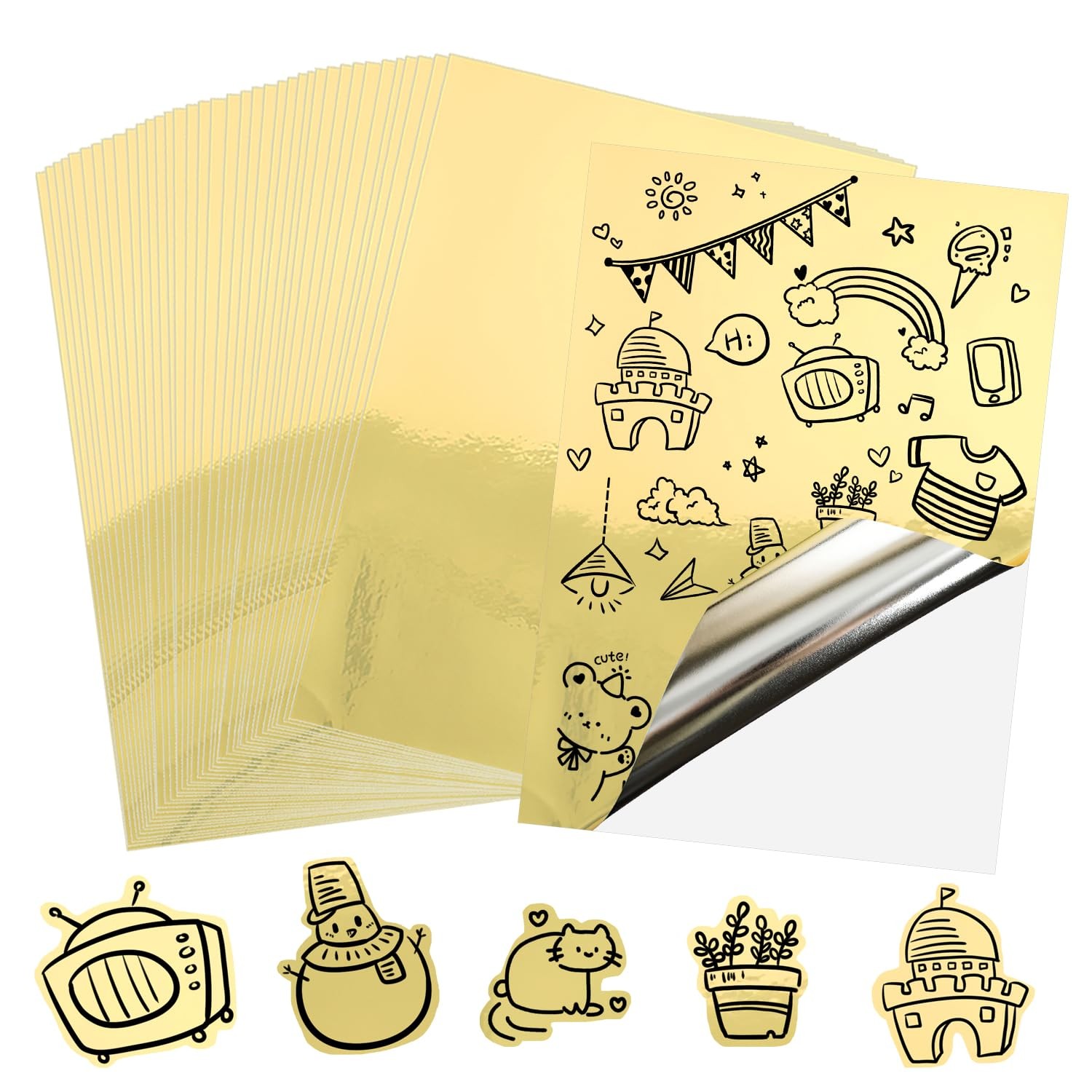 Sticker paper paper for printing 30pcs A4 waterproof printable adhesive film…