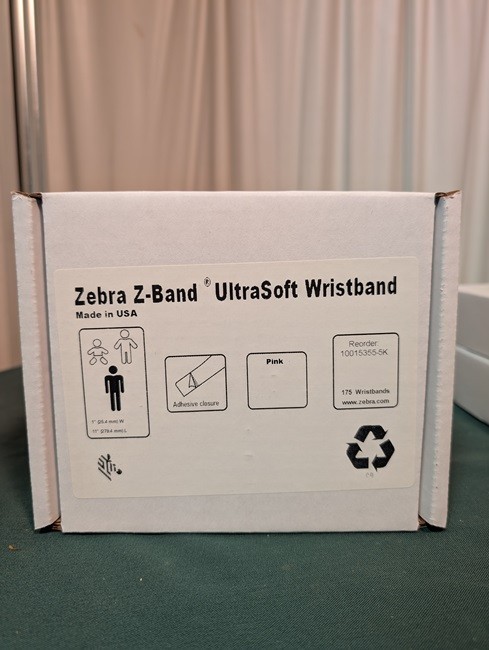 Zebra Z-Band UltraSoft Wristband Cartridge Lot of 4 10015355K White