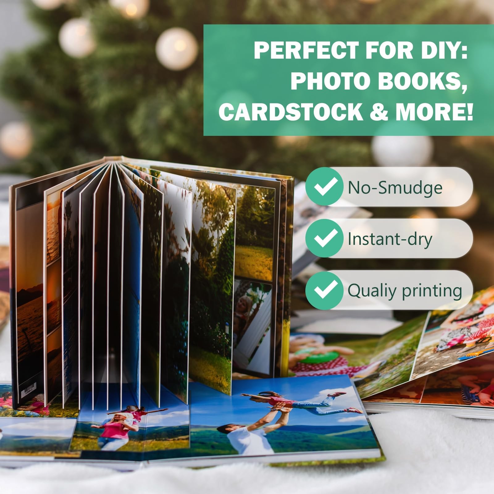 Double Sided Glossy Photo Paper 4×6 Thick Glossy Paper for Cardstock 100 Shee…