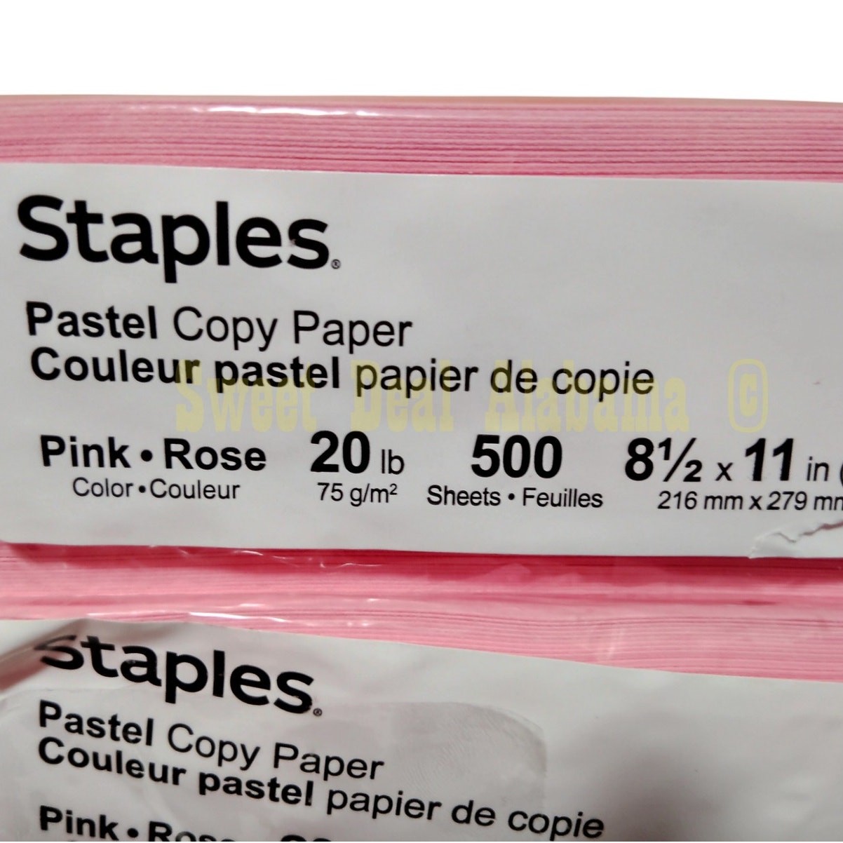 2 Reams, 1000 Pages, Staples Pastel Pink Copy Paper 8-1/2″ X 11″ No.14779
