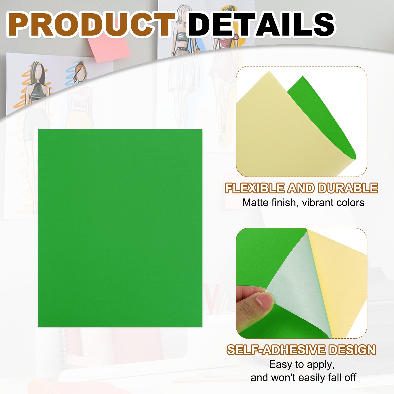 15 Sheet Printer Self Adhesive Paper, Green