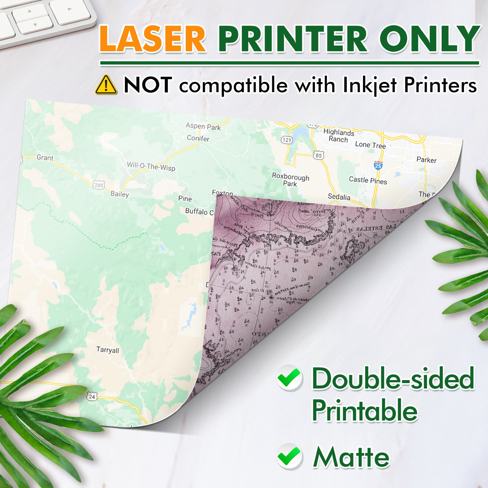 Koala Double Sided Printable Waterproof Printer Paper for Laser 8.5×11 Print Map