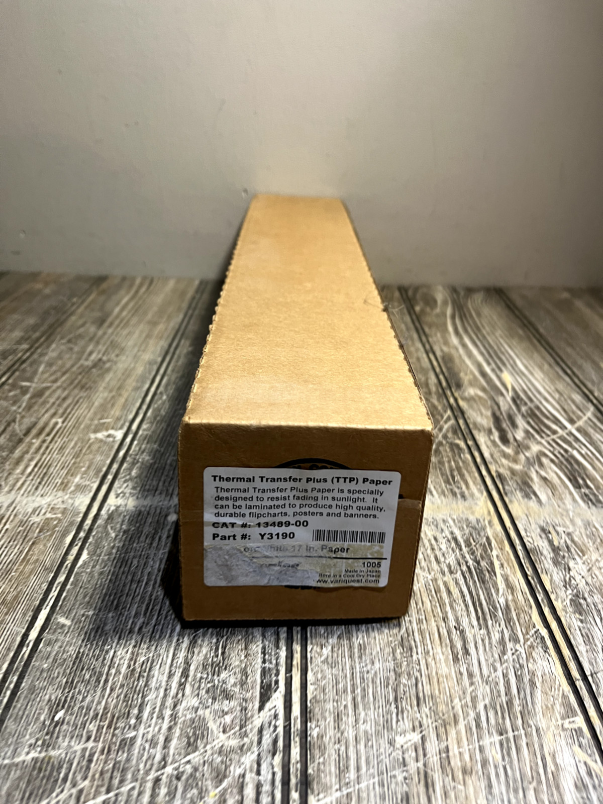 Thermal Transfer Plus (TTP) Paper – Part #: Y3190 -Black on White, New Open Box