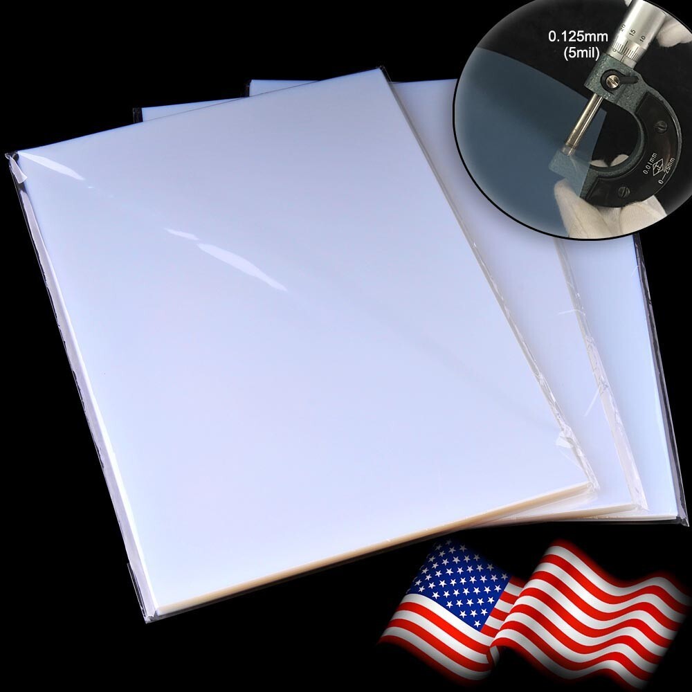 50 sheets，Waterproof Inkjet Milky Transparency Screen Printing Film 8.5 “x 14”