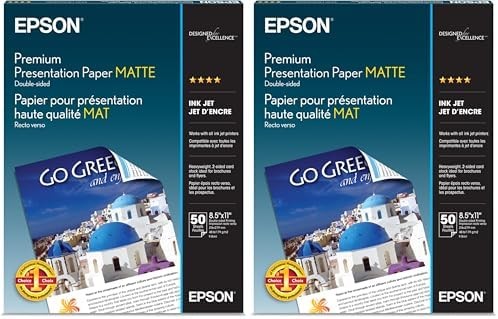 Epson Premium Presentation Paper MATTE (8.5×11 Inches, Double-sided, 50 Sheets)