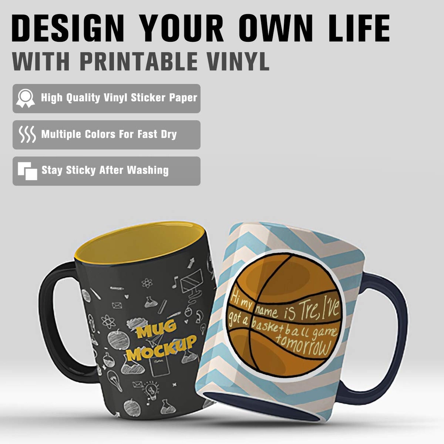 JANDJPACKAGING Printable Vinyl for Inkjet Printer – 30 Pack Printable Vinyl S…
