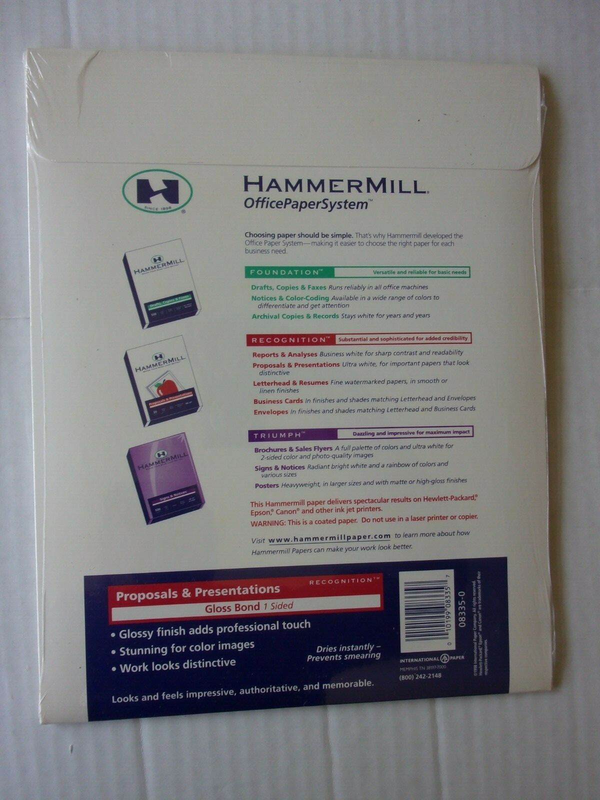 2 Packs-Hammermill 20 Sheets Proposals & Presentations Gloss Bond Paper #08335-0