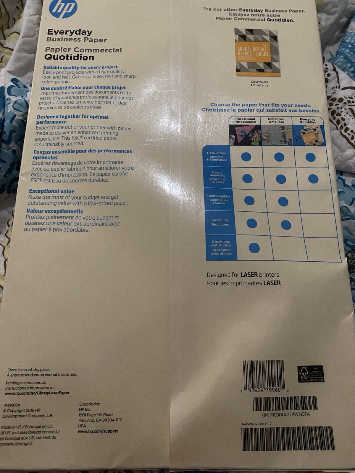 4WN07A 11 × 17″ 279×432 mm 150 Sheets Feuilles 32 lb 120 g/m? Glossy Glacé