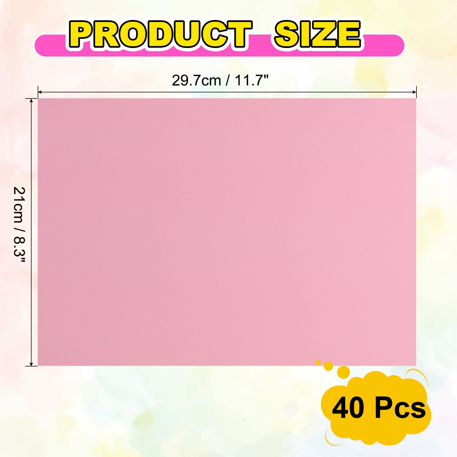 40Pcs Full Sheet Label Sticker Paper, A4 Shipping Labels, Pink