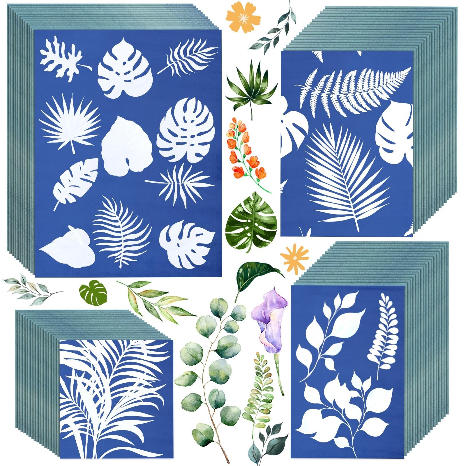 Cyanotype Paper Sun Print Kit – 100 Sheets A4 A5 A6 Solar Drawing Tool for DIY C
