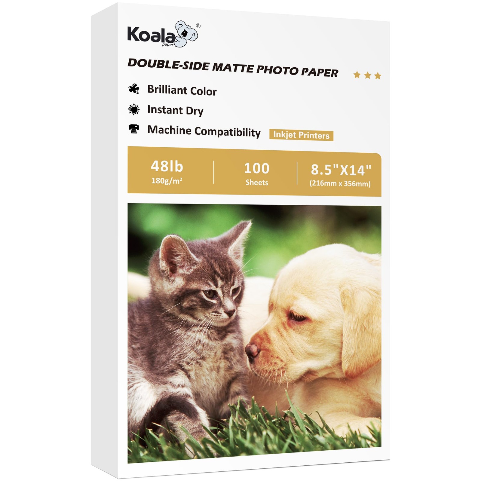 Koala Photo Paper Double-side Matte 8.5X14 Inches Compatible with Inkjet Prin…