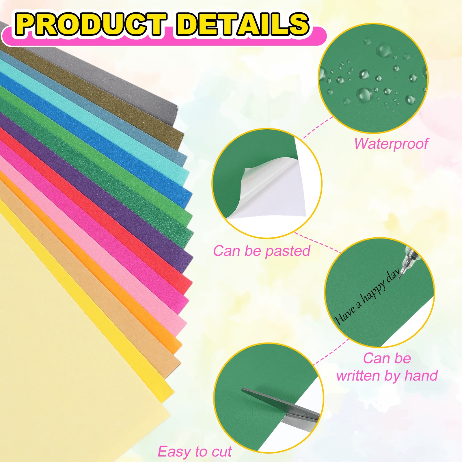 20 Sheets Adhesive Labels A4 for Shipping, Green, 20Pcs for Label Sticker