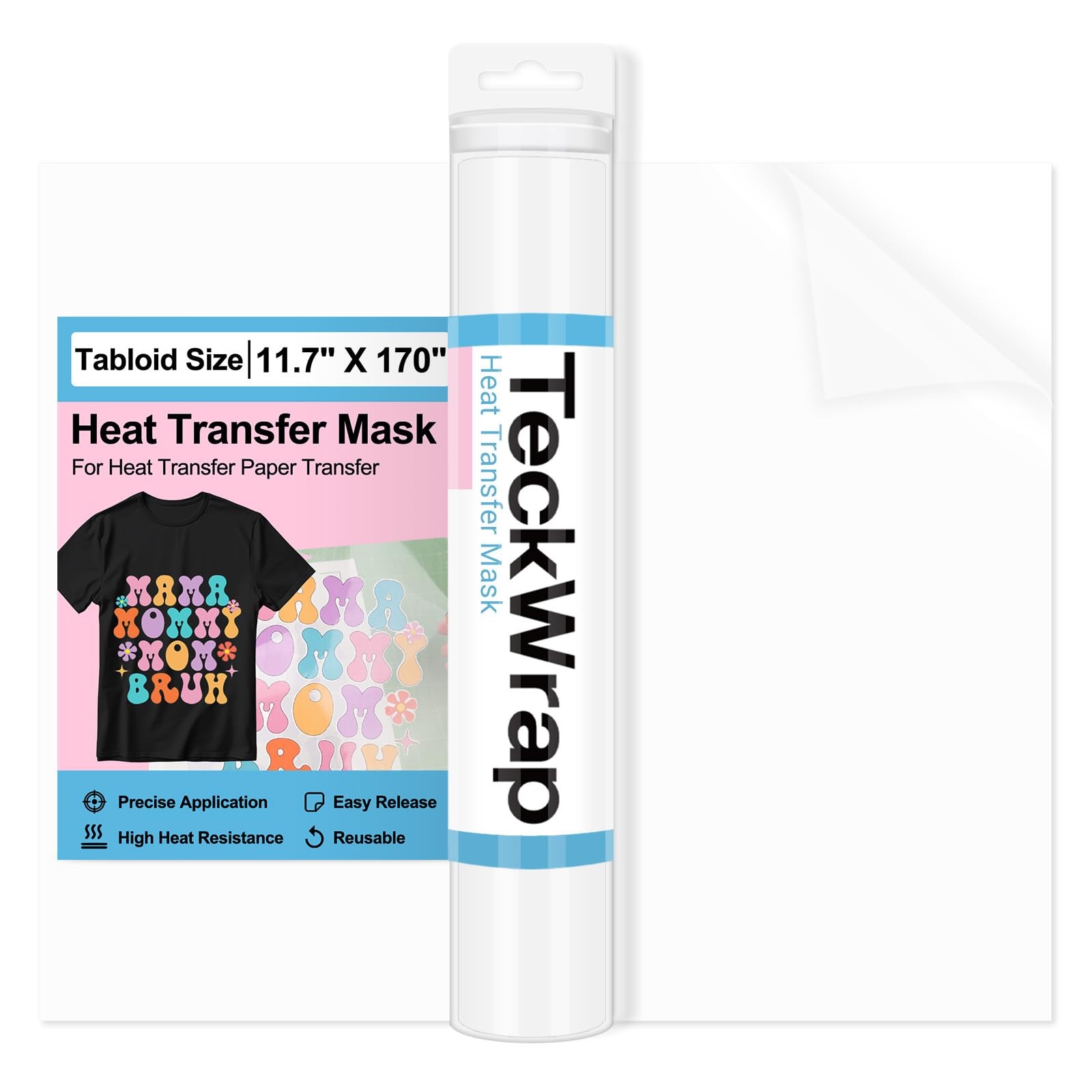 Heat Transfer for Heat Transfer for T-Shirts 1 roll, 11.7″ X 170″ Masking Fil…