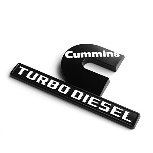 2Pack OEM Black Cummins Turbo Emblem Compatible with 2500 Black with white