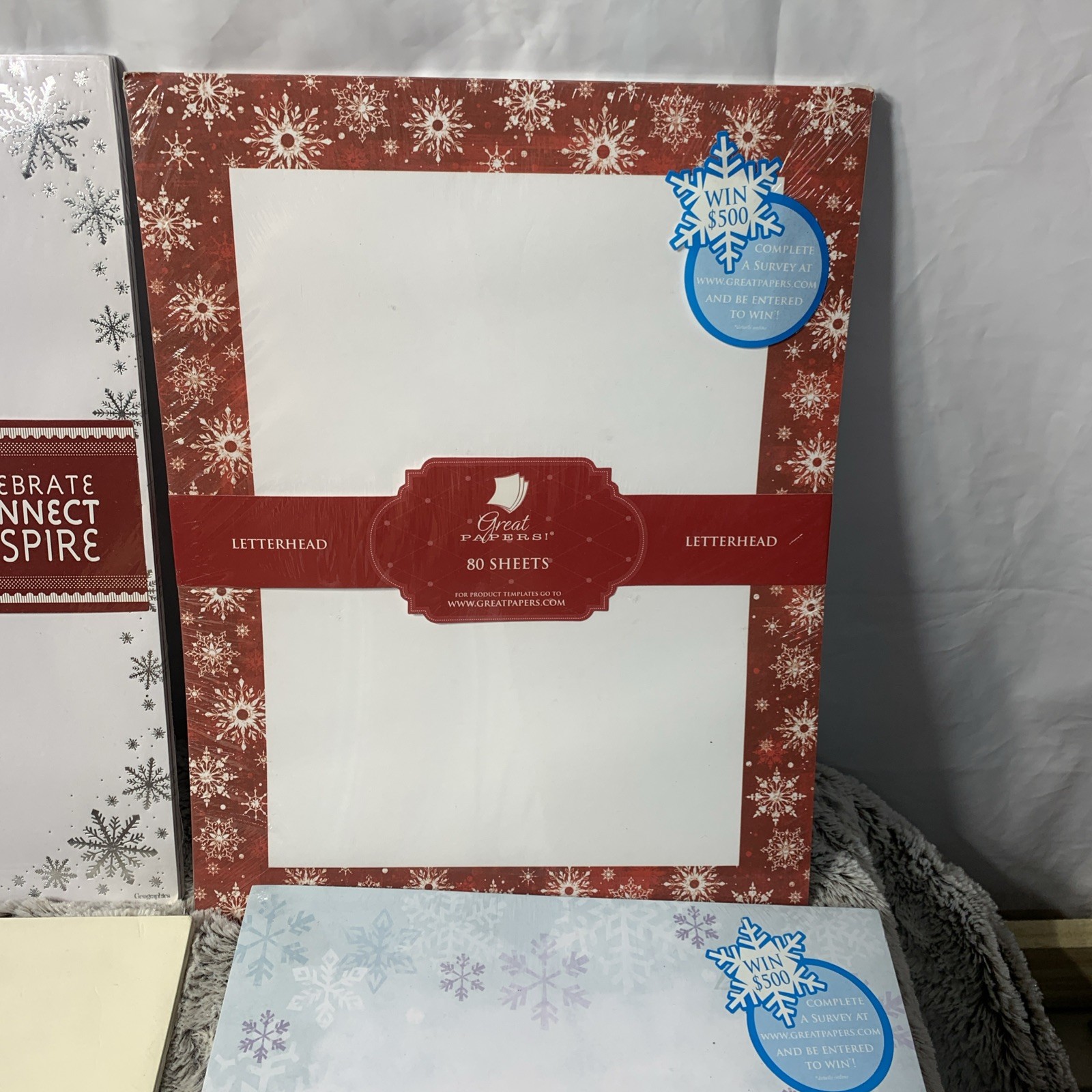 Letterhead Paper 225 Sheets Christmas Foil Graphics NEW
