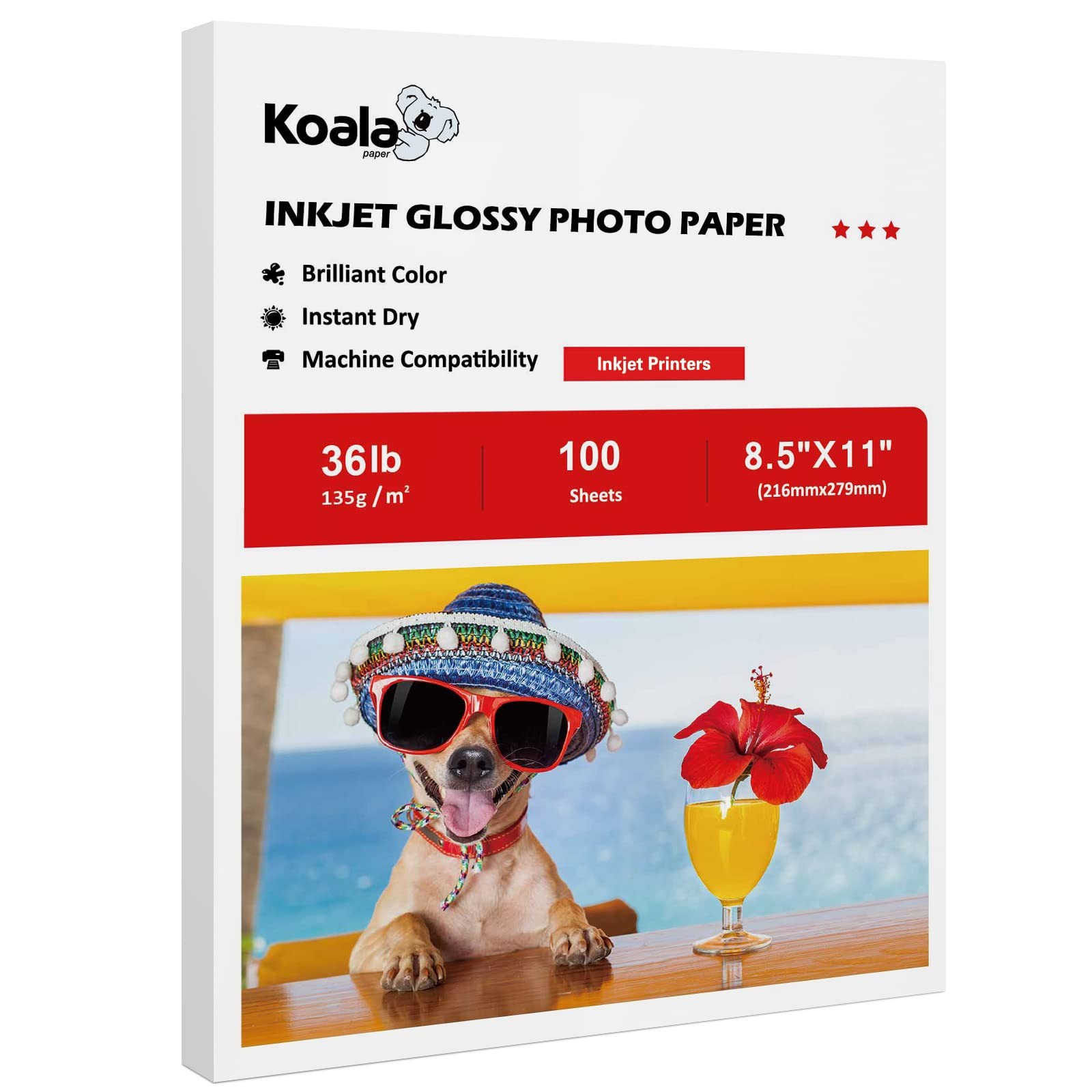 Koala Glossy Thin Inkjet Printer Paper for DIY Chip Bag and Print Brochure Fl…