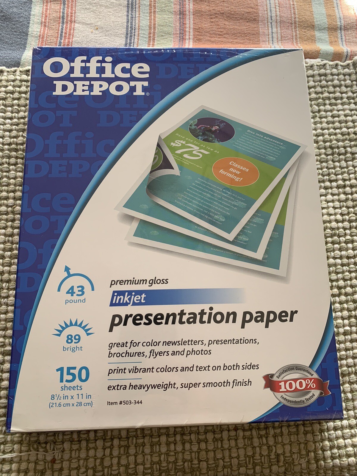 Office Depot Premium Color High Gloss Presentation Paper 8.5″ X 11″ 150 sheets
