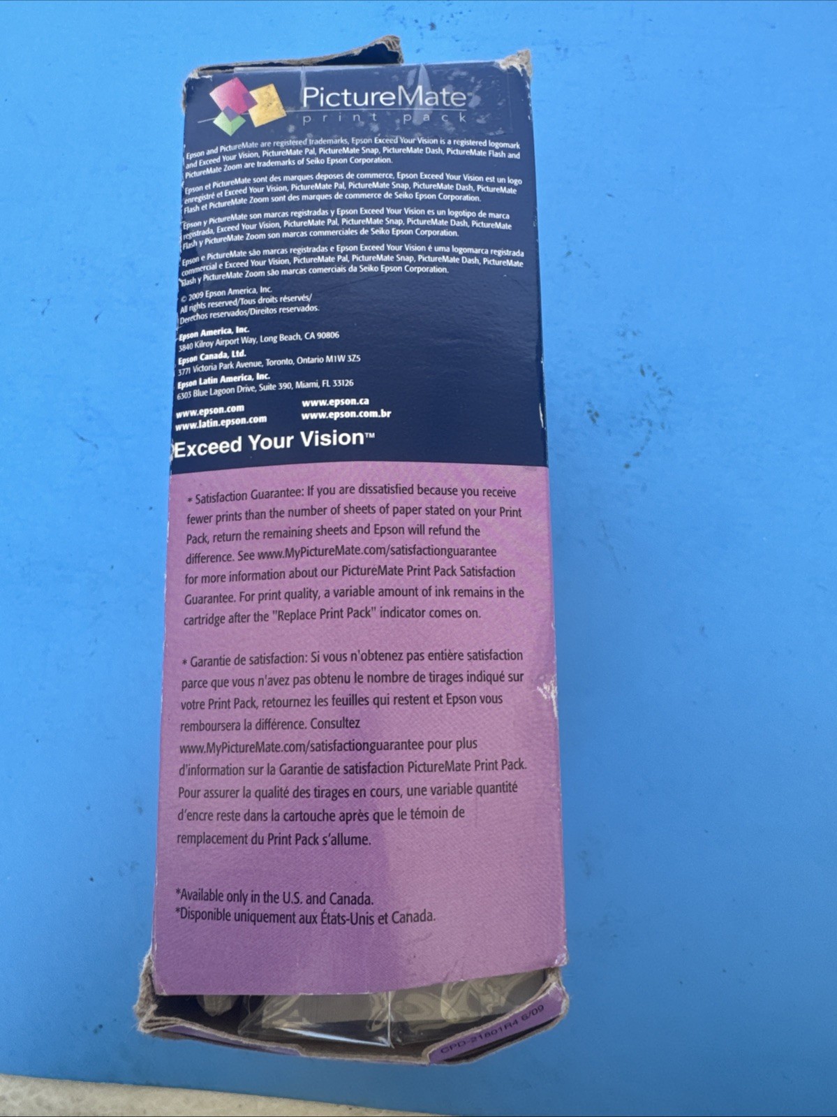 Epson PictureMate 150ct Photo Paper T5846 New Open Box