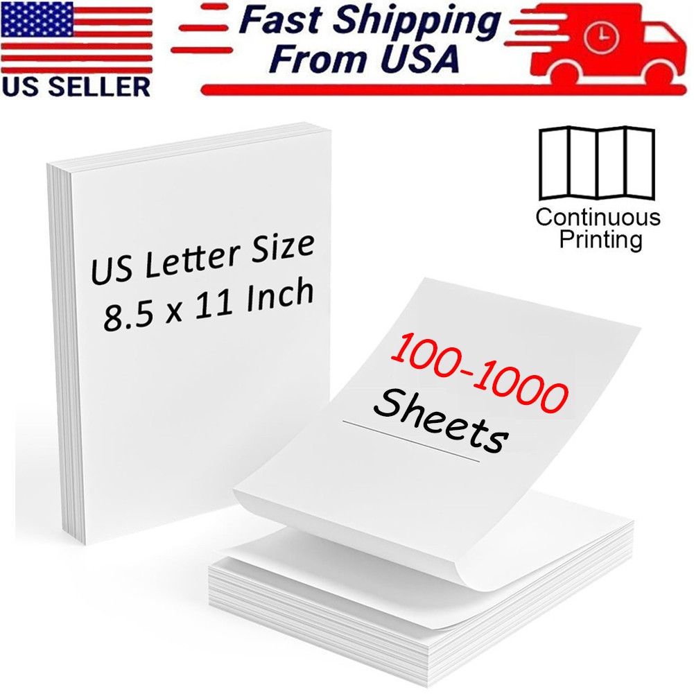 100-1000 Sheets 8.5″ x 11″ Thermal Printer Paper US Letter Size Thermal Paper