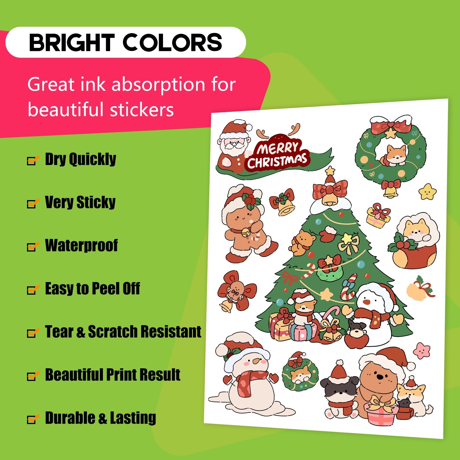 Premium Printable Vinyl Inkjet Stickers -30 Sheets Glossy White 8.5×11 Inch S…
